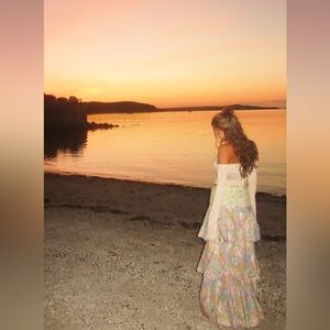 Aqua Blu Multicolor Maxi Skirt